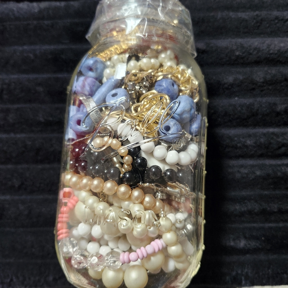 Jewelry Jar Broken For Pieces Beads Jewelry Making